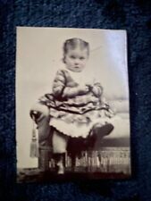 Antique Small Tintype Photo of a Cute Young Girl     6cm x 4.5 cm