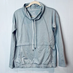 T by Talbots Sz XS UPF50 Salt Blue On The Move Cowl Neck Top Pullover Sweatshirt - Picture 1 of 11