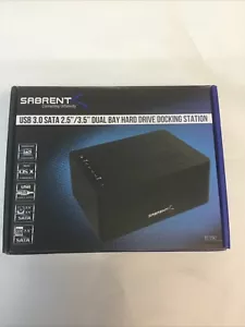 SABRENT USB 3.0 to SATA Dual Bay Hard Drive Docking Station for 2.5 or 3.5in NEW - Picture 1 of 10
