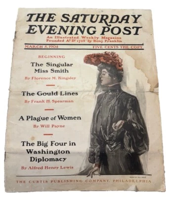 Saturday Evening Post Magazine March 5, 1904 Great Stories, Photos, Ads - Image 1 of 4