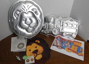 1990 & 1994 Wilton 2105-6500 Little Train & 2105-2095 Jungle Lion Kuchenformen - Bild 1 von 8