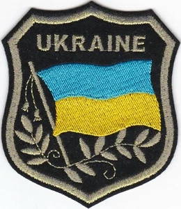 50 Pcs UKRAINE Flag in shield Embroidered Patches 3.25"x2.75" iron-on - Picture 1 of 1