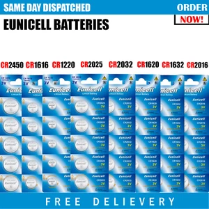 CR2032 CR2016 CR2025 CR2450 CR1632 CR1220 CR1620 CR1616 Eunicell Batteries UK - Picture 1 of 9