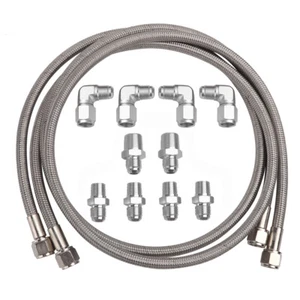 Accesorios de líneas de manguera enfriador de transmisión trenzada SS TH350 700R4 TH400 52" de longitud - Imagen 1 de 11