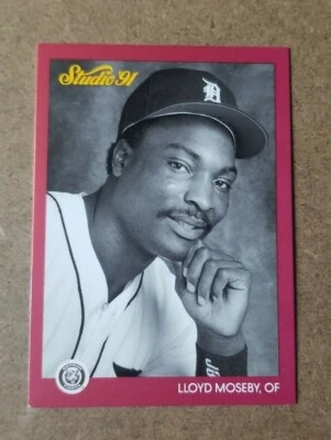 1991 Studio Baseball Card #56 Lloyd Moseby - Detroit Tigers  - Image 1 of 2