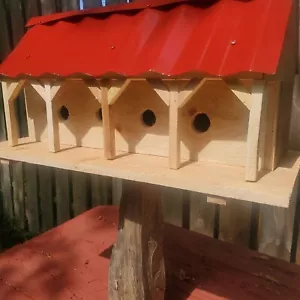 Cedar Bird House Purple Martin Mulit Unit Metal Roof Removable back