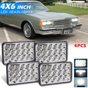 4PCS Square 4x6" LED Headlights Hi/Lo Sealed For 1977-1986 Chevrolet Caprice - Picture 1 of 13