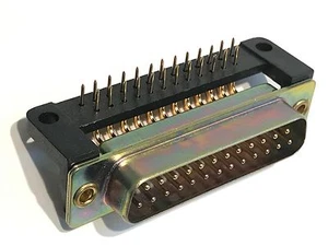 25 WAY PROFESSIONAL QUALITY D TYPE MALE RIGHT ANGLE CONNECTOR fd1f2 - Picture 1 of 4