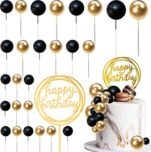 Colorful Balls Cake Topper Pearl Balls Cake Topper Happy Birthday Cake Insert Pi - Picture 1 of 8