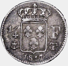 1817-T FRANCE 1/4 Franc Silver Coin Nantes Mint ( 7 600 Minted )  Louis XVIII