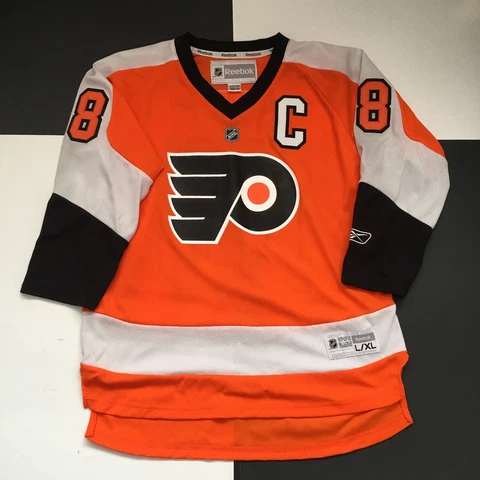 Mike Richards #18 Reebok NHL Phila Flyers Hockey Jersey  Sewn Youth Sz L/XL Cover