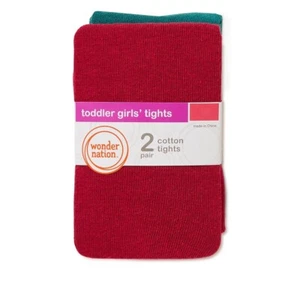 Neu mit Etikett Wonder Nation Kleinkind Mädchen flache gerippte Strumpfhose 6-18 Monate pink und grün - Bild 1 von 1