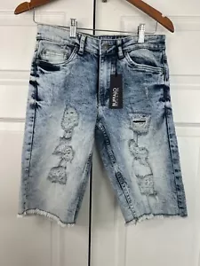 Buffalo By David Bitton Boys Sz16 Slim Fit Distressed Jean Shorts Waist 30 - Picture 1 of 10
