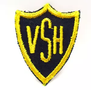 VSH - Monogram - Initials - Embroidered Shield - Yellow & Black - Vintage Patch - Picture 1 of 5