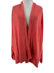 Eileen Fisher Women's Coral 100% Organic Linen Open Front Cardigan Sweater Large - Picture 1 of 5
