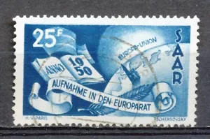 SAAR 1950 - 25 fr. ADMISIÓN EN EL CONSEJO DE EUROPA - MUY BIEN USADO - Imagen 1 de 1