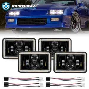 4Pc 4x6" Square LED Headlight Seaded Beam Replace HID XENON HALOGAN Headlamp Kit - Picture 1 of 12