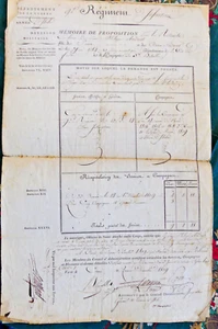 ARMEE D'ITALIE 1809 general Charpentier etat des services d'un soldat blessé - Picture 1 of 4
