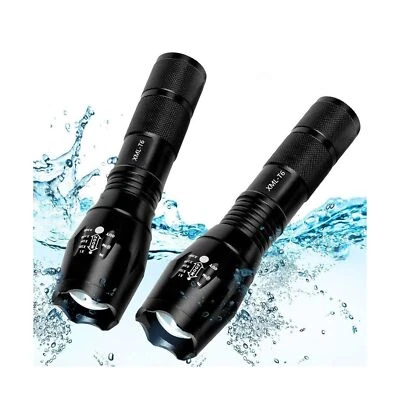 ThuZW 2 Pack Torcia Tattica, Grado Militare 5 Modalità XML T6 3000 Lu... - Immagine 1 di 4