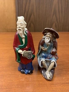 2 Chinese Shiwan Pottery Mudmen Figurines. 1D - Picture 1 of 24