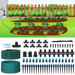 230FT Drip Irrigation System, Quick-Connect Automatic Garden Watering Misting... - Foto 1 di 6