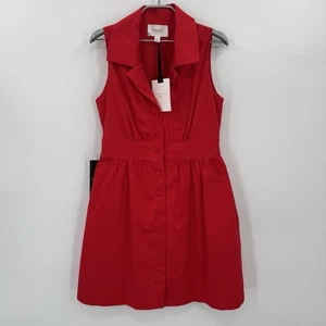Pomander Place by Tuckernuck Red Noelle Sleeveless Mini Shirt Dress sz S NWT - Picture 1 of 9
