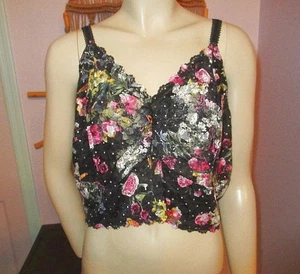 Torrid Curve Mesh Lace Bralette Size 4X No Wire Crop Top Dark Floral Whimsigoth - Picture 1 of 13