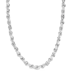 Collana o bracciale in argento sterling 3,5 mm - 5,5 mm catena di corda (4 mm - 20 pollici) - Foto 1 di 4