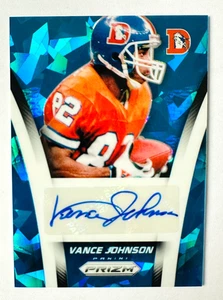 2024 Panini Prizm Vance Johnson AUTO BLUE Cracked Ice Flashback SP #/99 Broncos! - Picture 1 of 3