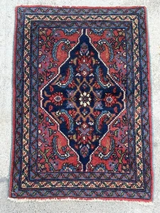 1950's Enjilas Mat * Hand knotted Vintage Tribal Wool Area Rug 31x22 - Picture 1 of 6