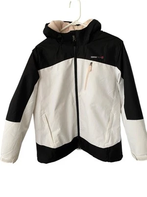 Chaqueta de esquí Swiss Tech forrada de lana con capucha cremallera completa bolsillos snowboard niñas 2XL 18 Foto 1 de 4