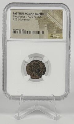 Eastern Roman Empire Theodosius I AD 379-395 AE3 Nummus NGC Ancient Coin - Image 1 of 2