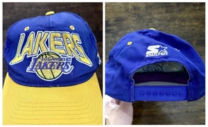 Vintage Starter LA Lakers Purple & Gold Snapback Hat Cap NBA 1990’s Kobe RARE - Picture 1 of 7