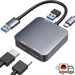USB 3.0 zu Dual HDMI Adapter | Audio Video Übertragung | Plug & Play - Photo 1/9