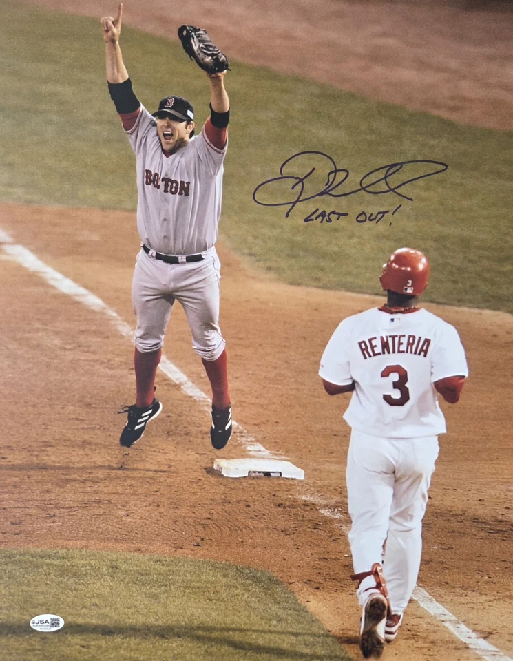 Doug Mientkiewicz Boston Red Sox World Series Autographed 16x20 INSC JSA COA - Image 1 of 1