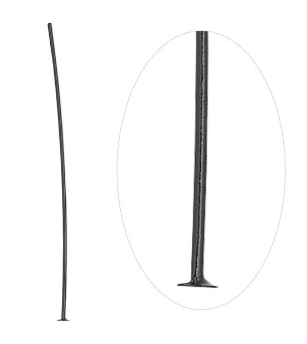 Head pin, black-finished brass, 2 inches, 21 gauge. Sold per pkg of 50. - Image 1 of 1