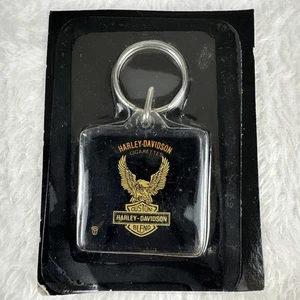 Harley-Davidson Cigarettes Key Chain Custom Blend Plastic Gold Eagle Vtg Sealed - Picture 1 of 3