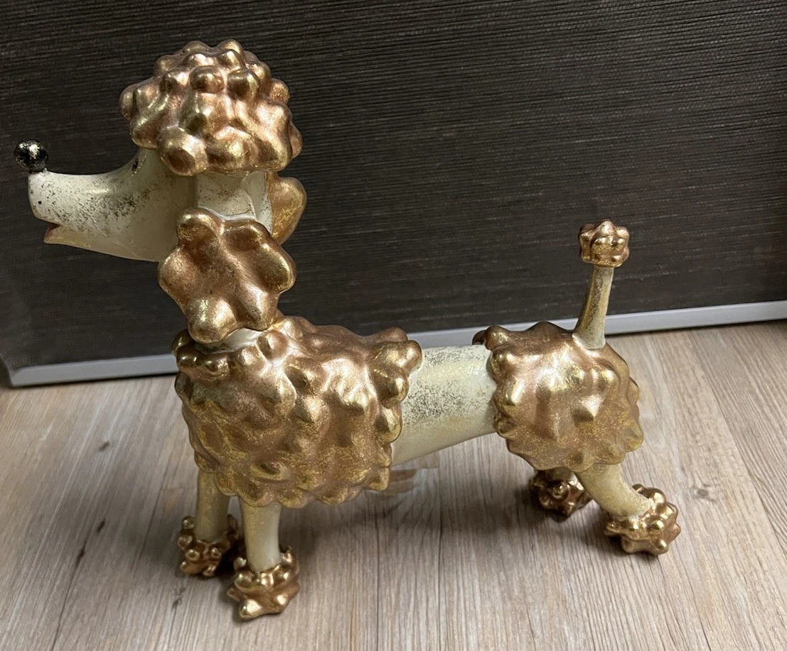 Lukitas Stehende Rosa Pudel-Skulptur - 25,4 Cm, Aus Kunstharz, Dekorative Tierfigur Für Garten & Wohnung