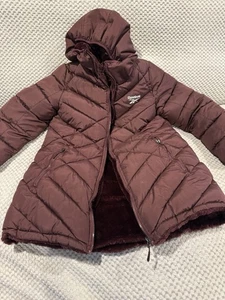 Women’s Reversible Puffer Reebok Coat Large Purple Burgundy - Picture 1 of 2