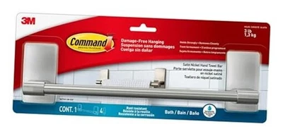  Toallero de mano níquel satinado con 4 tiras resistentes al agua, toalla de mano de 9" 1 Foto 1 de 4