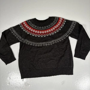 Suéter Fair Isle Original Impermeable Vintage Mujer XL Gris Multi Nórdico - Imagen 1 de 13