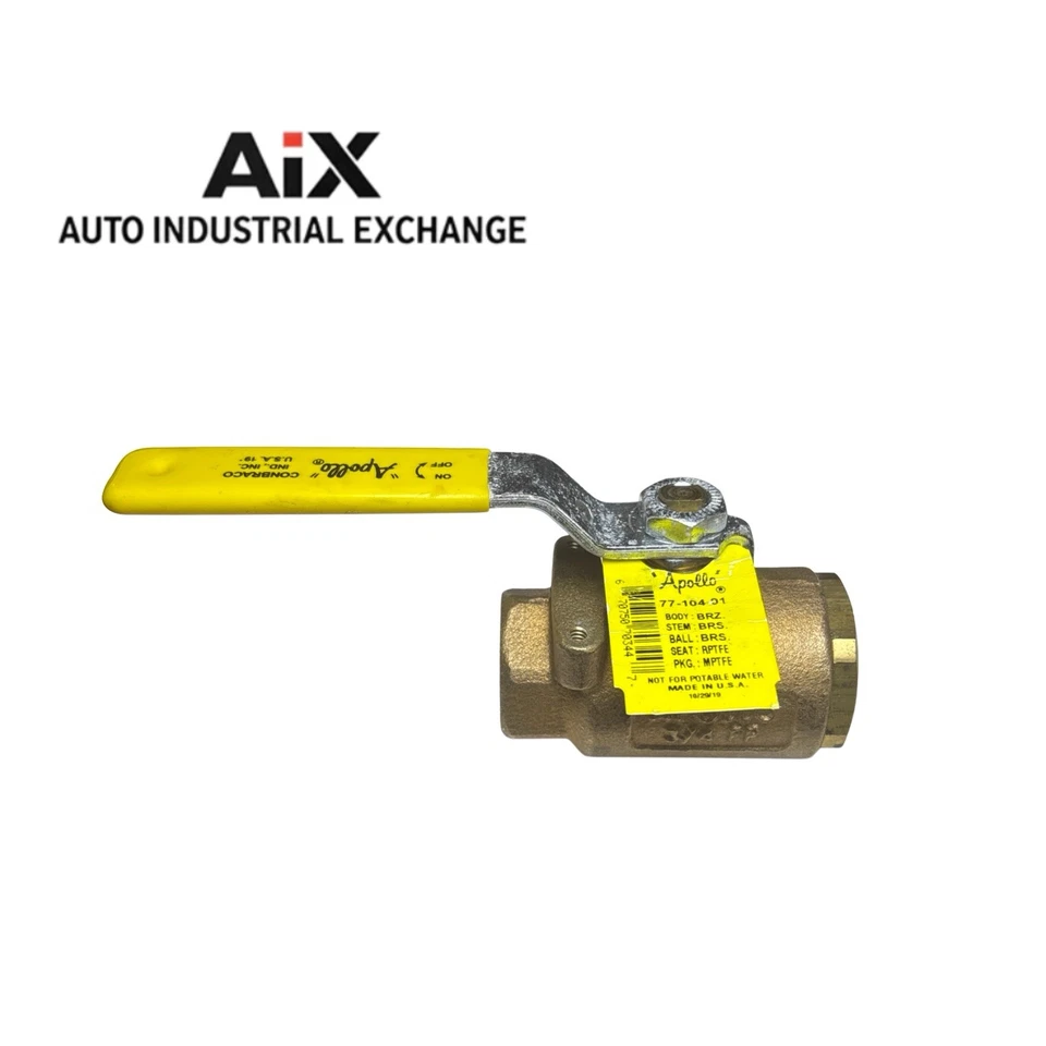 Apollo 77-104-01 Bronze 3/4” FNPT Ball Valve 600 CWP Full Port Brass Handle AIX - Image 1 of 1