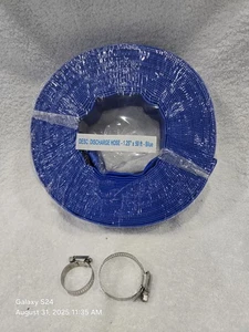 Backwash Discharge Hose Heavy Duty Reinforced, PVC Lay-Flat Water Hose 1.25"x50' - Picture 1 of 9