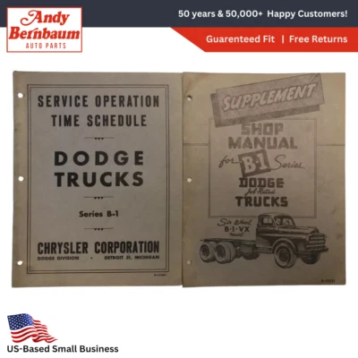 1949-1950 Dodge Truck B-1 VX Suplemento & Servicio Operación Tiempo Plan Manual - Imagen 1 de 4