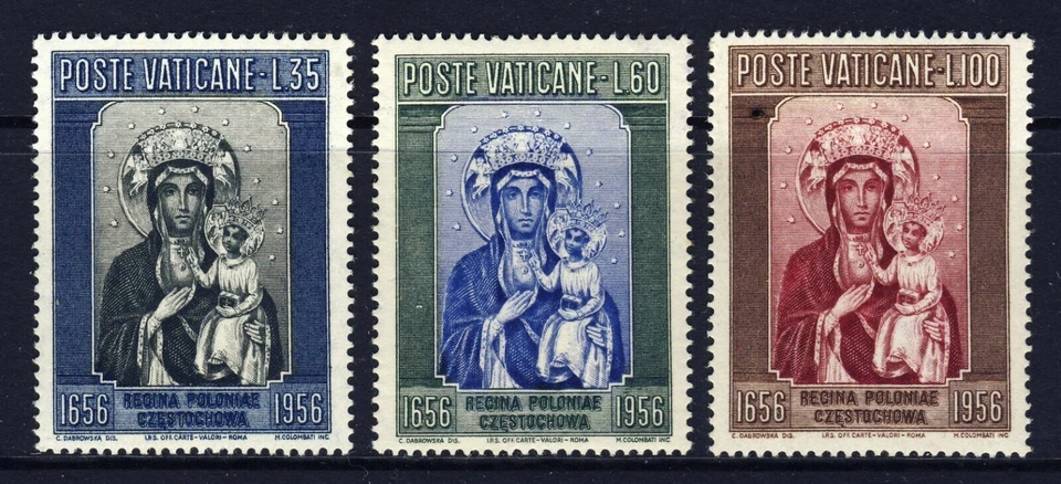 VATICAN CITY . 1956 Black Madonna of Czestochowa  (216-218) .  Mint Never Hinged - Image 1 of 1