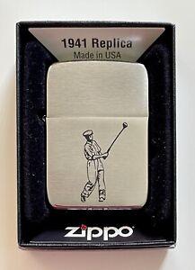 Genuine ZIPPO Golfer 1941 Vintage Look Lighter! Classic Design! New!