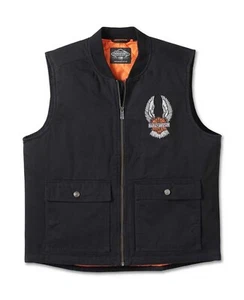 Harley-Davidson Mens 3XL 120th Anniversary Heavyweight Vest - Black 97044-23VM - Picture 1 of 4