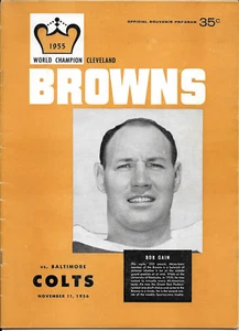 11 de noviembre 1956 Cleveland Browns vs Baltimore Colts programa de fútbol americano vintage - Imagen 1 de 1