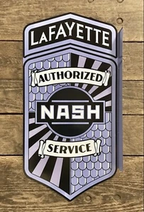"Letrero de brida de metal de servicio autorizado NASH Lafayette, 23,5"" x 11,5""" - Imagen 1 de 2