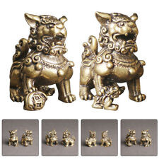 Feng Shui Wealth Sculpture: 2Pcs Lion Statues - Set of Wealth Bull Figurines
